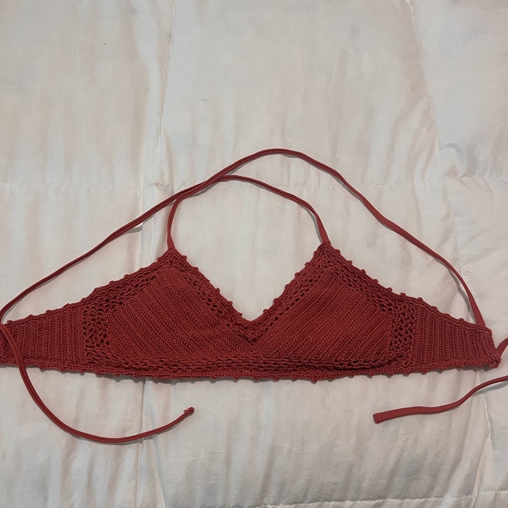Xhilaration Coral Crochet Bralette